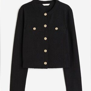 H&M | Black Knit Cardigan with Gold Buttons